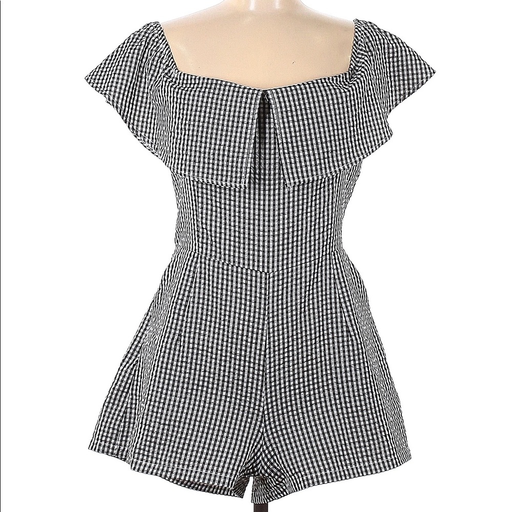 LF Gingham Black + White Romper Size XS/S